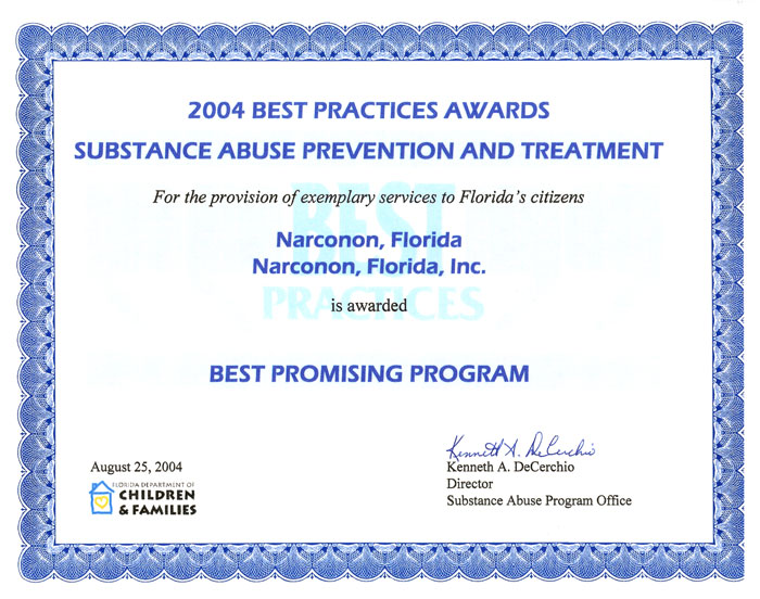 FL Substance Abuse Program Awards Narconon Florida
